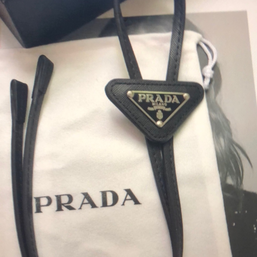 Authentic Prada Saffiano Leather Bolo Tie
